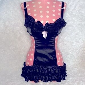 Victoria’s Secret sexy little piece black ruffle gothic little Bo Peep